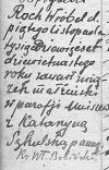 adnotacja o ślubie na metryce urodzenia 11 Roch Wróbel s. Stanisława i Elżbiety Kucharczyk 24 styczeń 1891